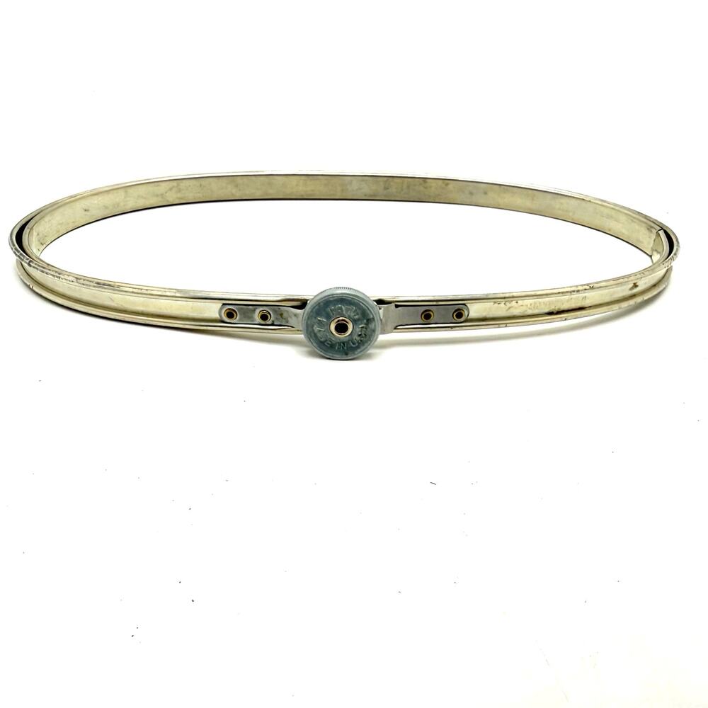 Vintage Metal Tension Wheel Oval Embroidery Hoop 9 x 4.5” Queen Style Cork Lined